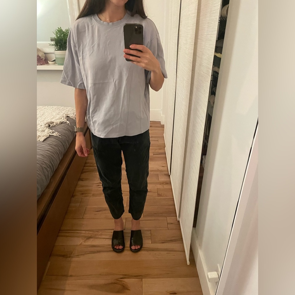 Paperbag straight leg pants